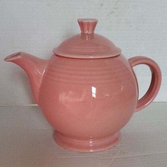 Fiestaware Fiesta 44 Oz Covered Ceramic Teapot Dish Container Pitcher Peony Pink - Picture 15 of 16
